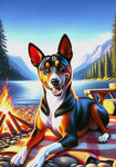 Basenji Tri - Best of Breed DCR Summer Camping   Outdoor House and Garden Flag