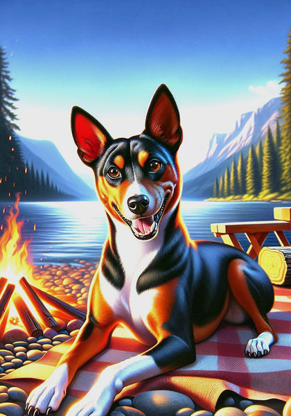 Basenji Tri - Best of Breed DCR Summer Camping   Outdoor House and Garden Flag