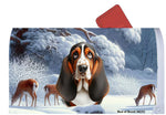 Basset Hound Open Tri - Best of Breed Winter Wonderland Mailbox Cover Hi-Grade Vinyl 6" x 19"