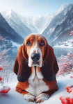 Basset Hound - Best of Breed DCR Winter Berries Outdoor House and Garden Flag