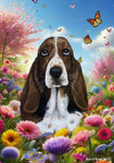 Basset Hound - Best of Breed  Spring Butterflies Outdoor House and Garden Flag