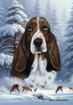 Basset Hound - Best of Breed  Winter Wonderland Outdoor House and Garden Flag