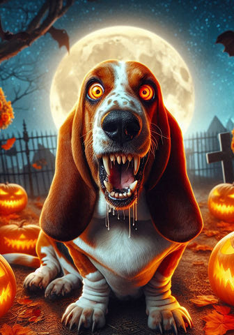 Basset Hound - Best of Breed DCR Halloween Outdoor House and Garden Flag