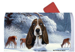 Basset Hound - Best of Breed Winter Wonderland Mailbox Cover Hi-Grade Vinyl 6" x 19"