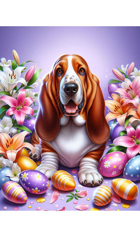 Basset Hound - Best of Breed DCR Easter Holiday    Outdoor House and Garden Flag