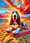 Basset Hound - Best of Breed DCR Summer Sunset Outdoor House and Garden Flag
