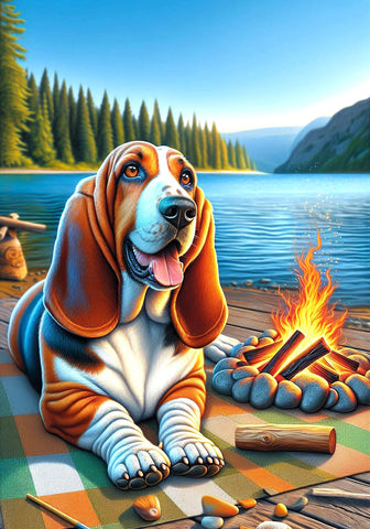 Basset Hound - Best of Breed DCR Summer Camping   Outdoor House and Garden Flag