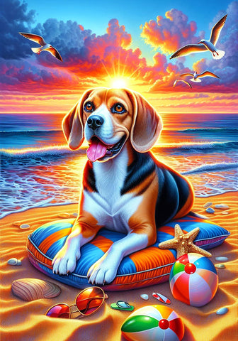 Beagle - Best of Breed DCR Summer Sunset Outdoor House and Garden Flag