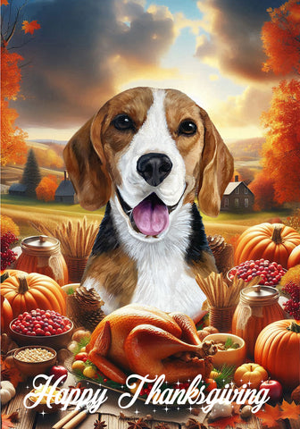 Beagle -  Best of Breed  Thanksgiving Outdoor House and Garden Flag