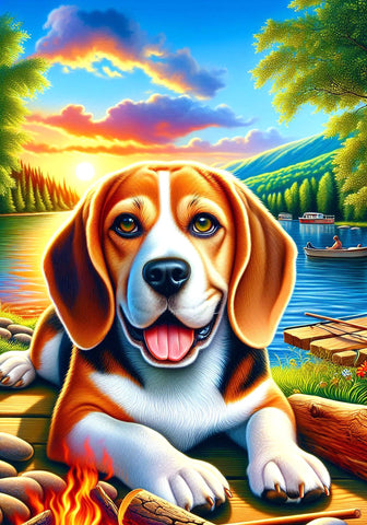 Beagle - Best of Breed DCR Summer Camping   Outdoor House and Garden Flag