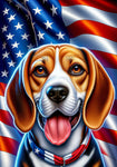 Beagle - Best of Breed DCR Patriotic III   Outdoor House and Garden Flag