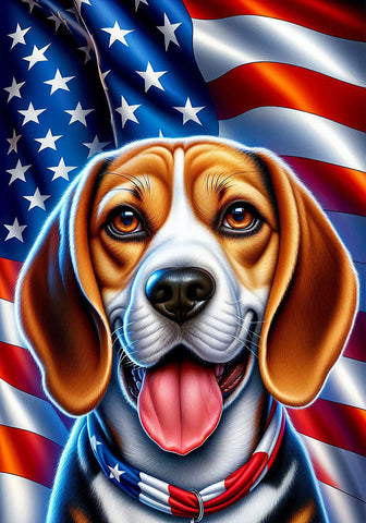 Beagle - Best of Breed DCR Patriotic III   Outdoor House and Garden Flag