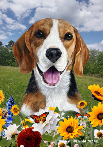 Beagle -  Best of Breed  Summer Fields Outdoor House and Garden Flag