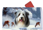 Bearded Collie Blue/White - Best of Breed Winter Wonderland Mailbox Cover Hi-Grade Vinyl 6" x 19"