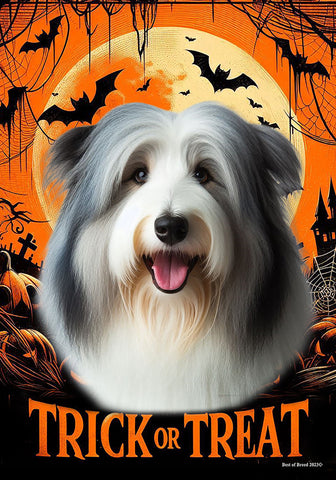 Bearded Collie Blue/White - Best of Breed  Halloween Outdoor House and Garden Flag