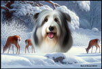 Bearded Collie Blue/White - Best of Breed Winter Wonderland Floor Mat Tufted Loop 18" x 27"