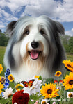 Bearded Collie Blue/White - Best of Breed  Summer Fields Outdoor House and Garden Flag