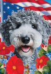 Bedlington Terrier Blue - Best of Breed  Patriotic I All-American Outdoor House and Garden Flag