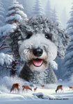 Bedlington Terrier Blue - Best of Breed  Winter Wonderland Outdoor House and Garden Flag