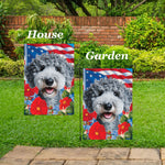 Bedlington Terrier Blue - Best of Breed  Patriotic I All-American Outdoor House and Garden Flag