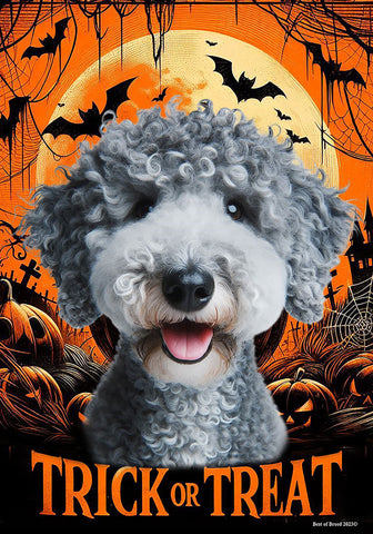 Bedlington Terrier Blue - Best of Breed  Halloween Outdoor House and Garden Flag