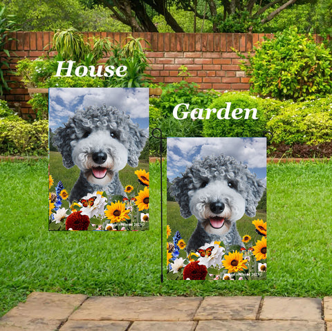 Bedlington Terrier Blue - Best of Breed  Summer Fields Outdoor House and Garden Flag