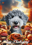 Bedlington Terrier Blue - Best of Breed  Thanksgiving Outdoor House and Garden Flag