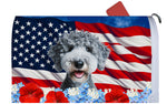 Bedlington Terrier Blue - Best of Breed Patriotic Mailbox Cover Hi-Grade Vinyl 6" x 19"