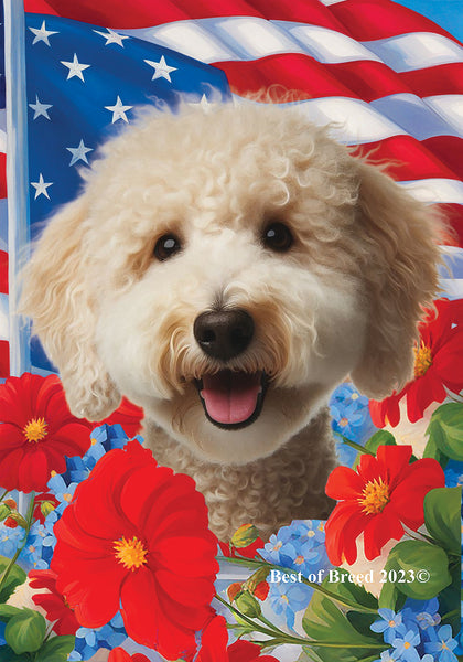 Bedlington Terrier Sandy - Best of Breed  Patriotic I All-American Outdoor House and Garden Flag