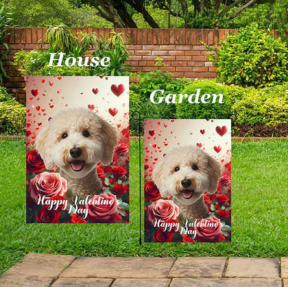 Bedlington Terrier Sandy - Best of Breed  Valentine's Day Outdoor House and Garden Flag