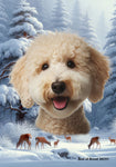 Bedlington Terrier Sandy - Best of Breed  Winter Wonderland Outdoor House and Garden Flag