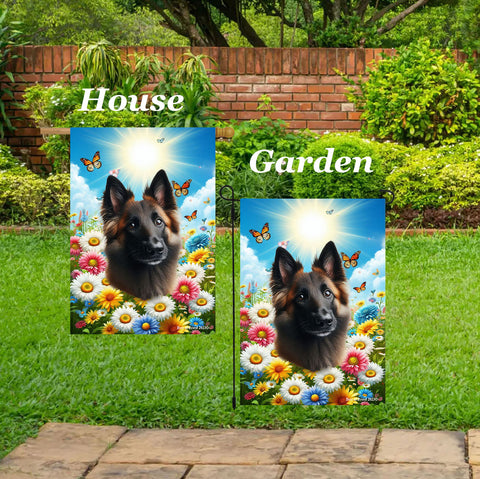 Belgian Laekenois - Best of Breed  Summer Butterflies Outdoor House and Garden Flag