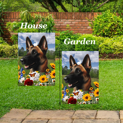 Belgian Malinois - Best of Breed  Summer Fields Outdoor House and Garden Flag s