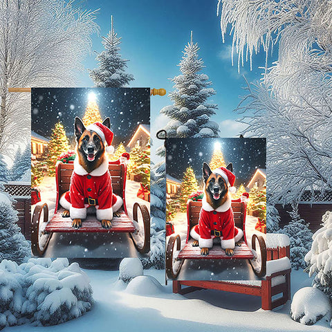Belgian Malinois - Best of Breed DCR Christmas Outdoor House and Garden Flag