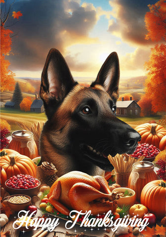 Belgian Malinois - Best of Breed  Thanksgiving Outdoor House and Garden Flag s