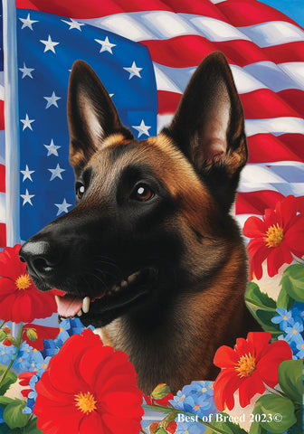 Belgian Malinois - Best of Breed  Patriotic I All-American Outdoor House and Garden Flag s