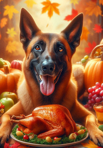 Belgian Malinois - Best of Breed DCR Thanksgiving Outdoor House and Garden Flag