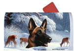 Belgian Malinois - Best of Breed Winter Wonderland Mailbox Cover Hi-Grade Vinyl 6" x 19"s