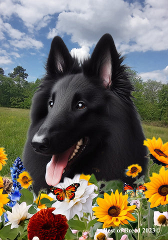 Belgian Sheepdog - Best of Breed  Summer Fields Outdoor House and Garden Flag