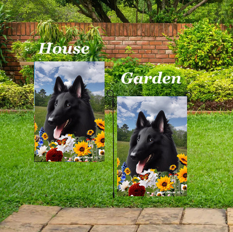 Belgian Sheepdog - Best of Breed  Summer Fields Outdoor House and Garden Flag