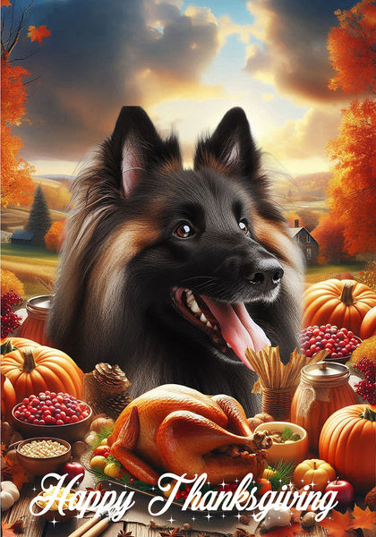 Belgian Tervuren - Best of Breed  Thanksgiving Outdoor House and Garden Flag