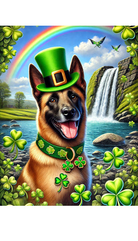 Belgian Malinois - Best of Breed DCR Saint Patricks Day Day Outdoor House and Garden Flag