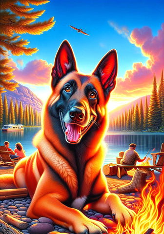 Belgian Malinois - Best of Breed DCR Summer Camping   Outdoor House and Garden Flag
