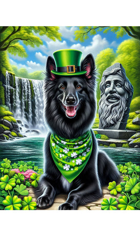 Belgian Sheepdog - Best of Breed DCR Saint Patricks Day Day Outdoor House and Garden Flag