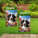Bernadoodle - Best of Breed  Spring Butterflies Outdoor House and Garden Flag