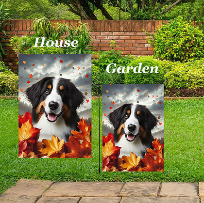 Bernadoodle - Best of Breed  Fall Leaves Outdoor House and Garden Flag