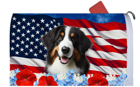 Bernadoodle - Best of Breed Patriotic Mailbox Cover Hi-Grade Vinyl 6" x 19"