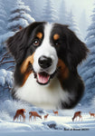 Bernadoodle - Best of Breed  Winter Wonderland Outdoor House and Garden Flag