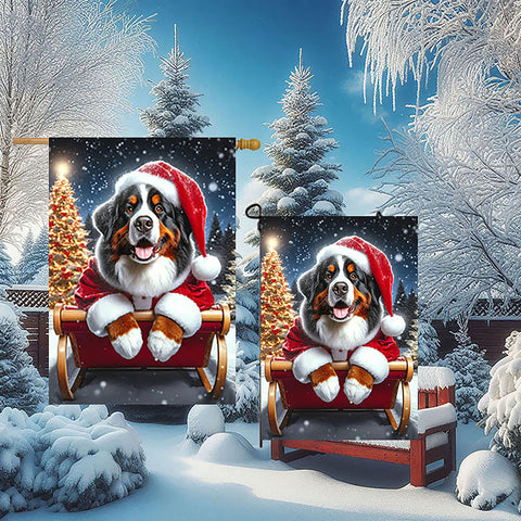 Bernese Mountain Dog - Best of Breed DCR Christmas Outdoor House and Garden Flag
