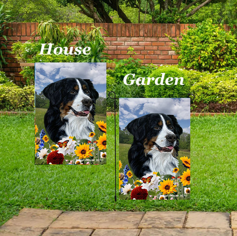 Bernese Mountain Dog - Best of Breed  Summer Fields Outdoor House and Garden Flag